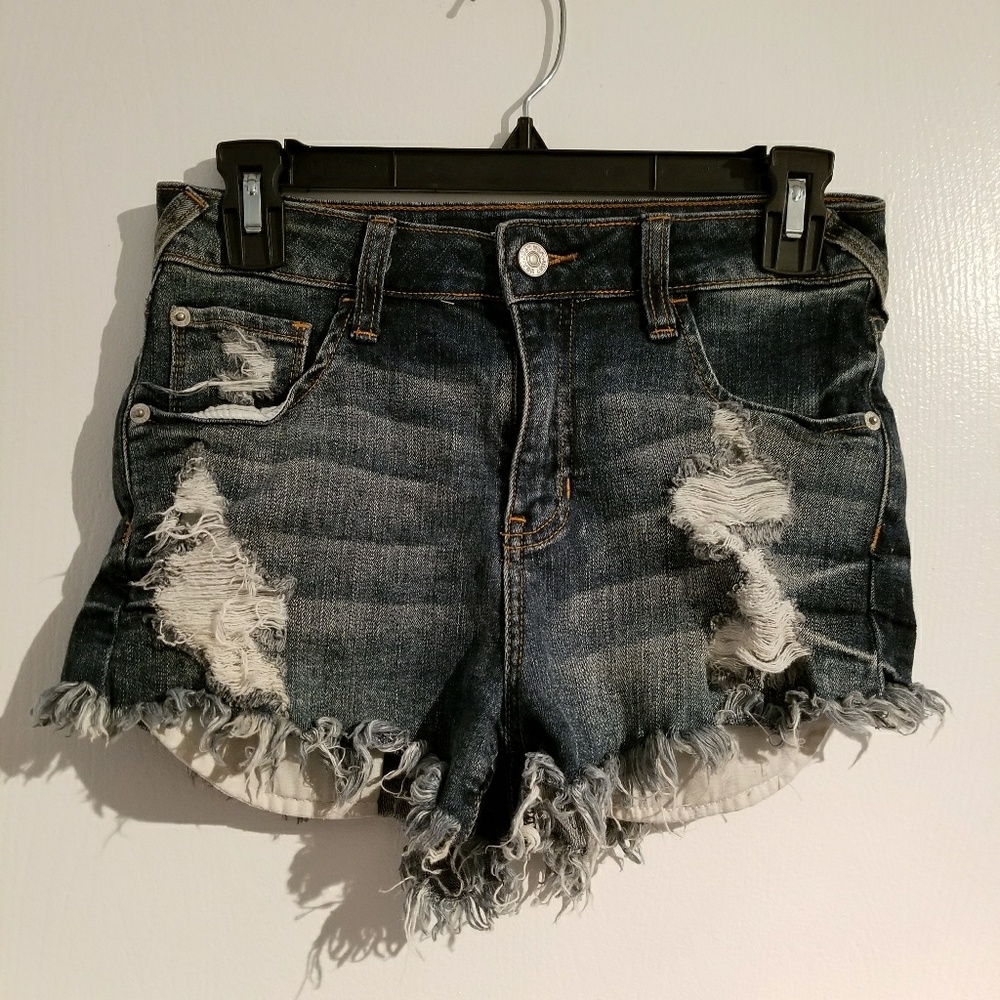 High waisted denim shorts